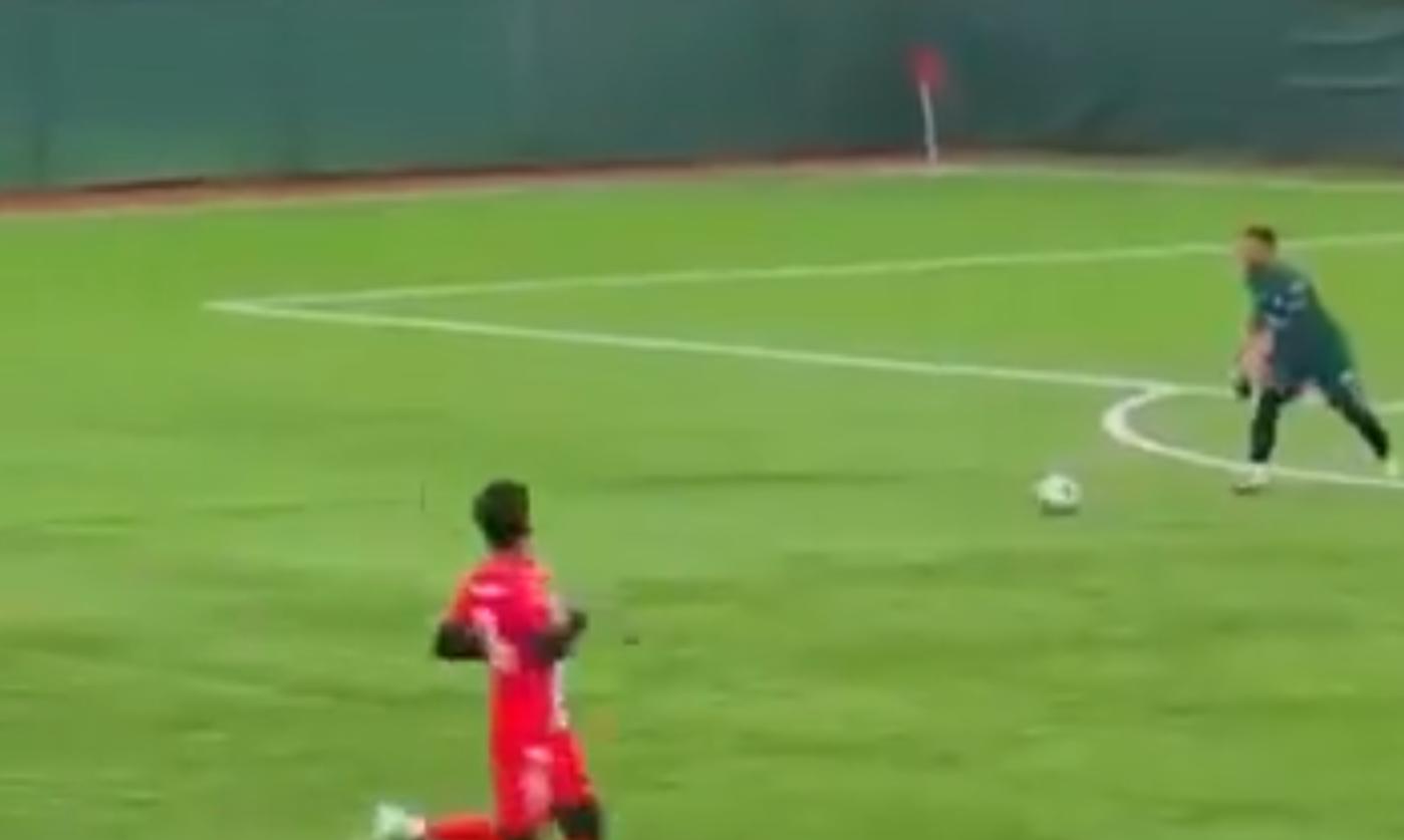 土耳其伊斯坦堡一場業餘足球比賽,一隻海鷗被開出的足球「擊落」掉至場上,球員即為牠進行心肺復甦術(CPR),最終成功挽救生命。(影片截圖)