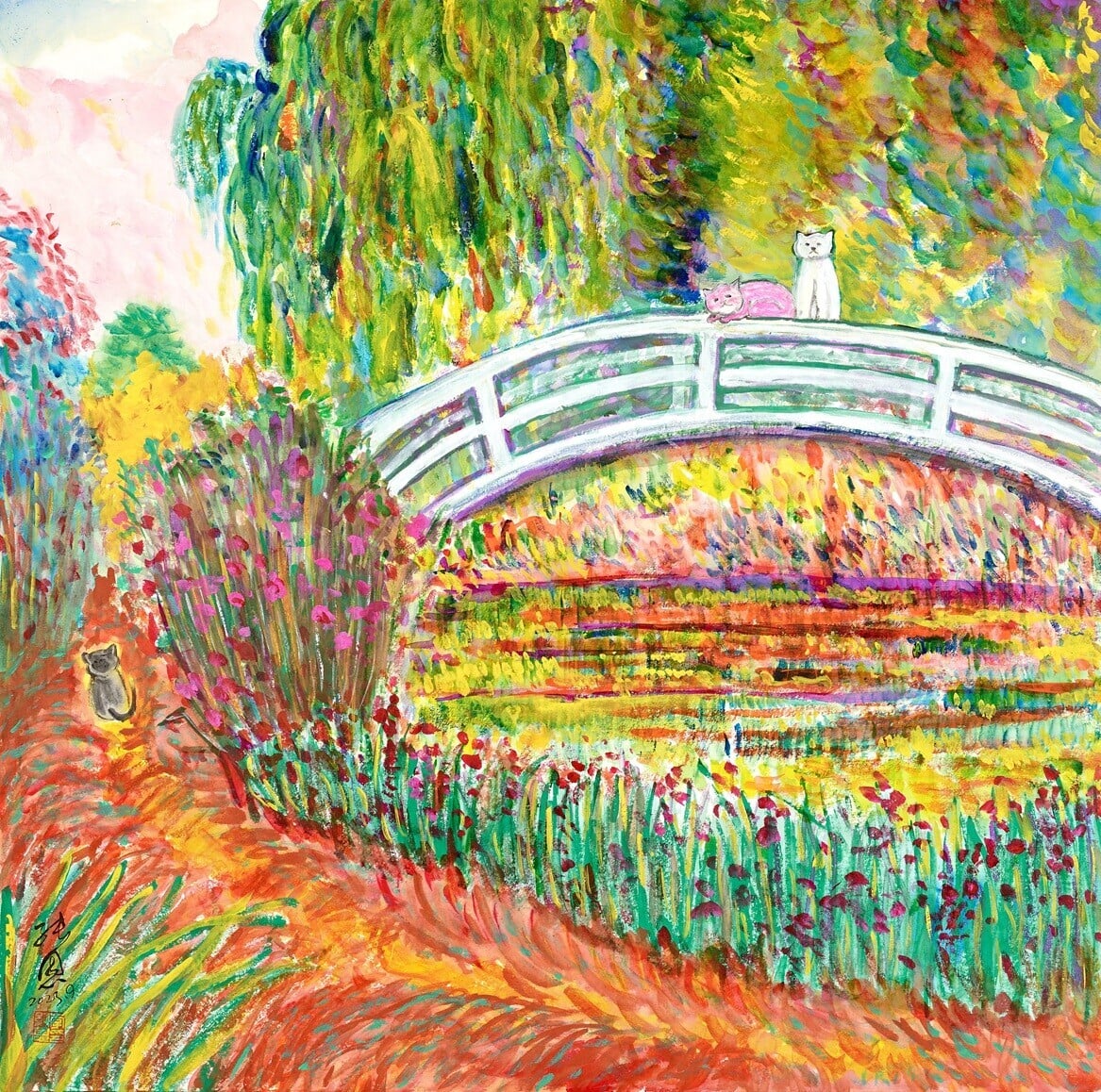 李純恩《貓在莫奈花園中》Cat in Monet’s Garden