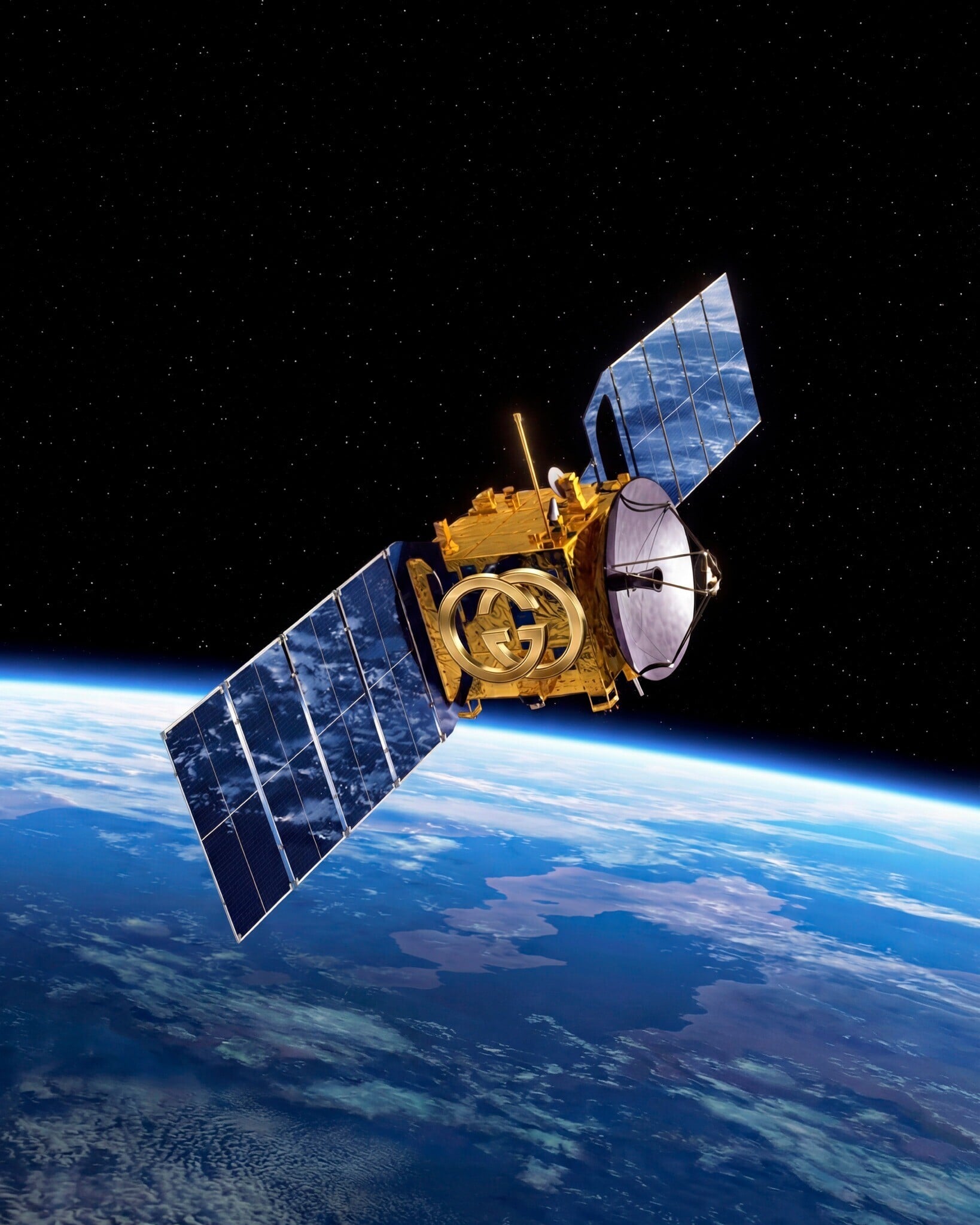 Gucci近日在社交平台發布多張以AI生成照片,包括有Gucci標誌的金色衛星