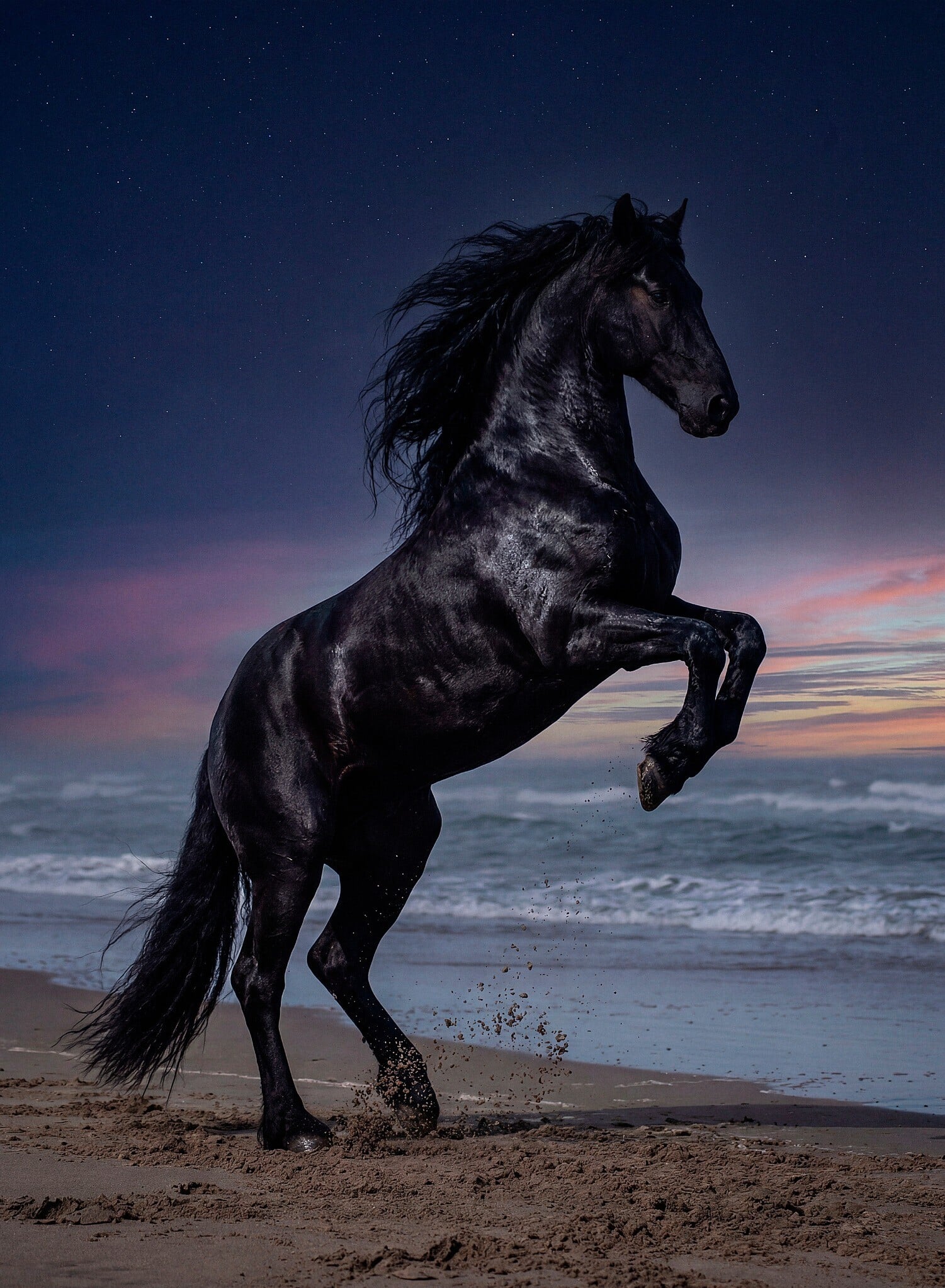 Gucci近日在社交平台發布多張以AI生成照片,包括海灘的黑馬
