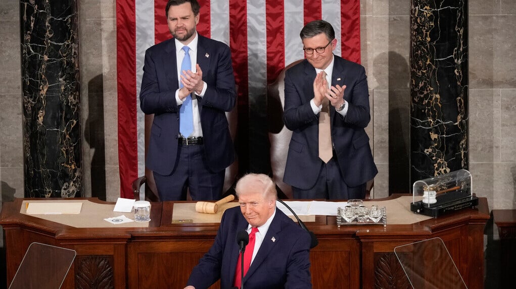特朗普發表國情咨文演說。(美聯社)