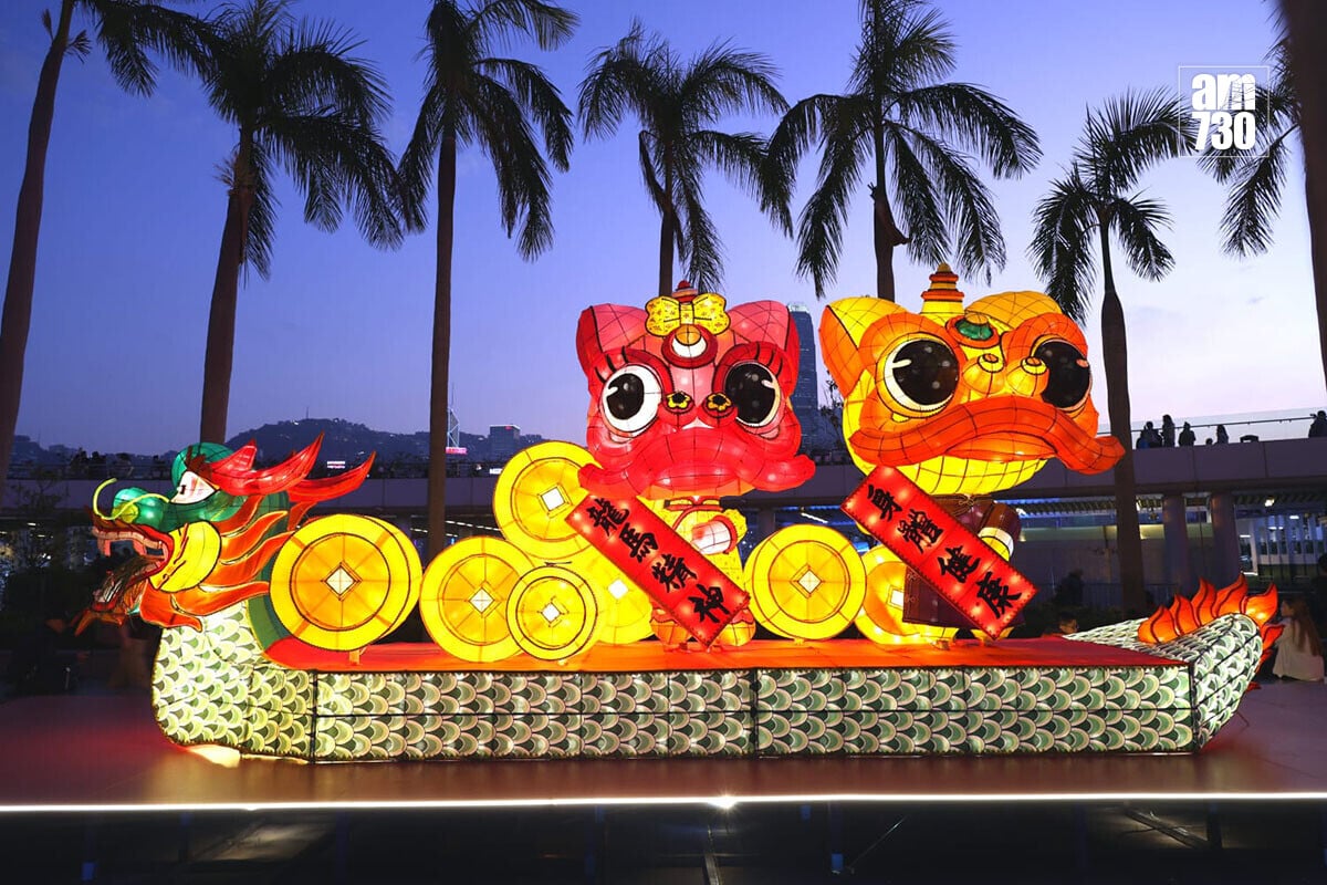 綵燈《獅躍新春 馬到功成》由資深紮作師傅許嘉雄製作。(資料圖片/林俊源攝)