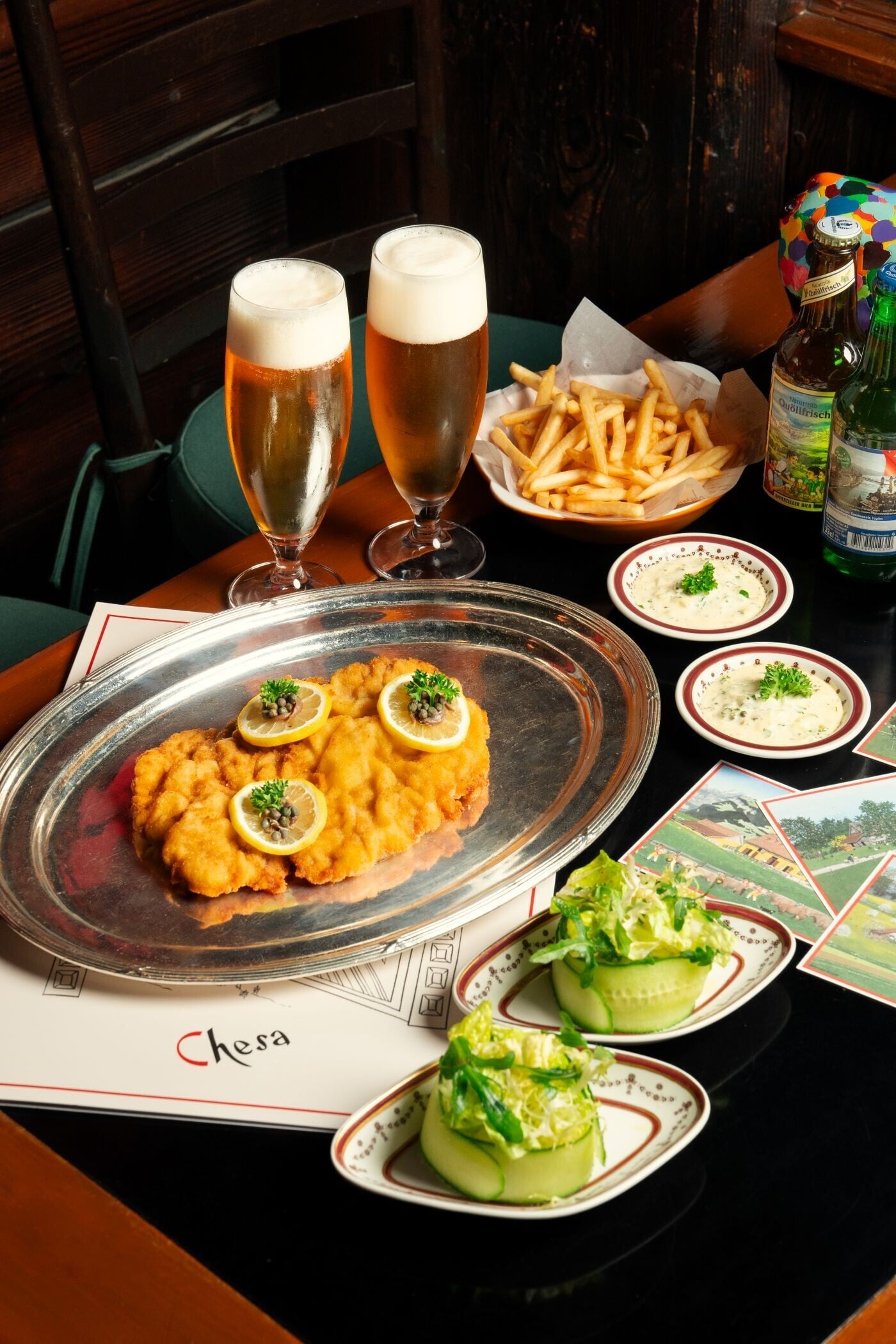 Classic Wiener Schnitzel Served With Green Salad And Fries 3