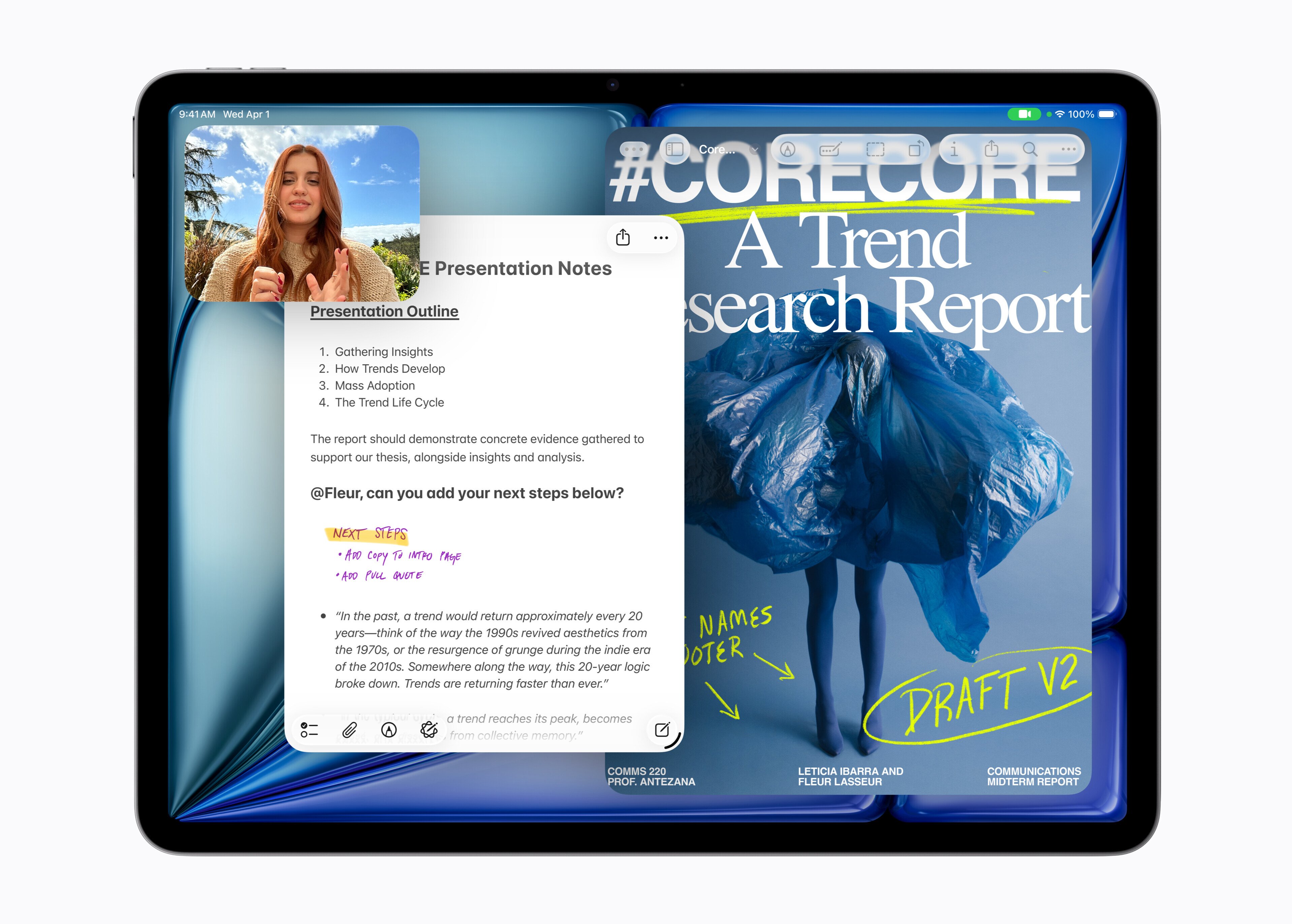 M4 iPad Air支援多應用同時使用。