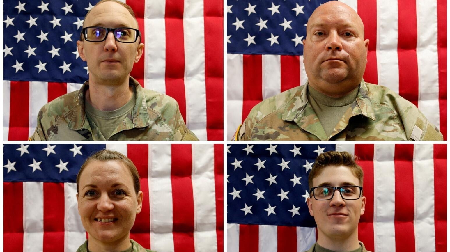 4名殉職美軍分別為霍克（上排左）、蒂特延維斯（上排右）、阿莫（下排左）、科迪（下排右）。（圖／路透社）