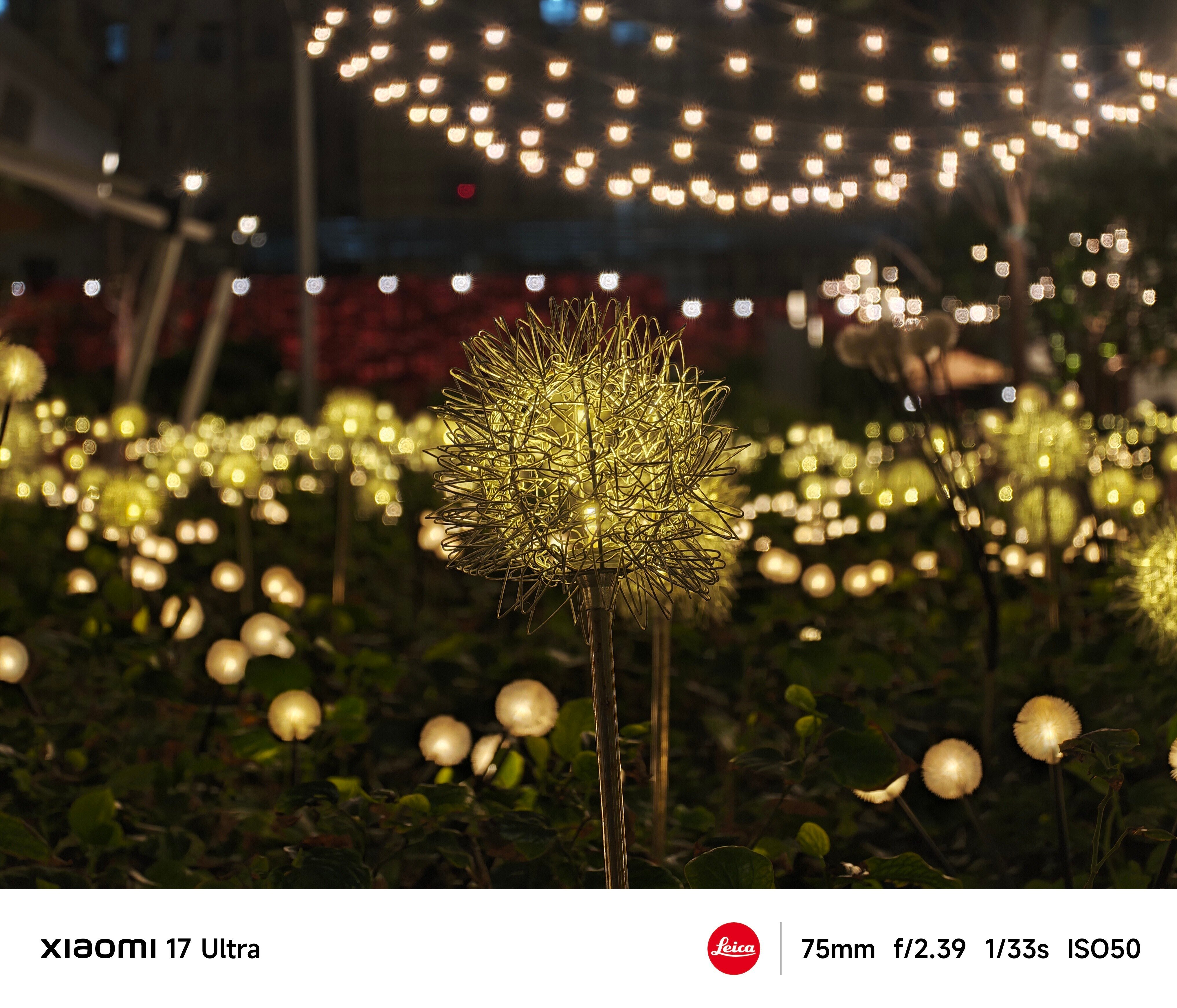 Xiaomi 17 Ultra夜景拍攝散景效果漂亮。