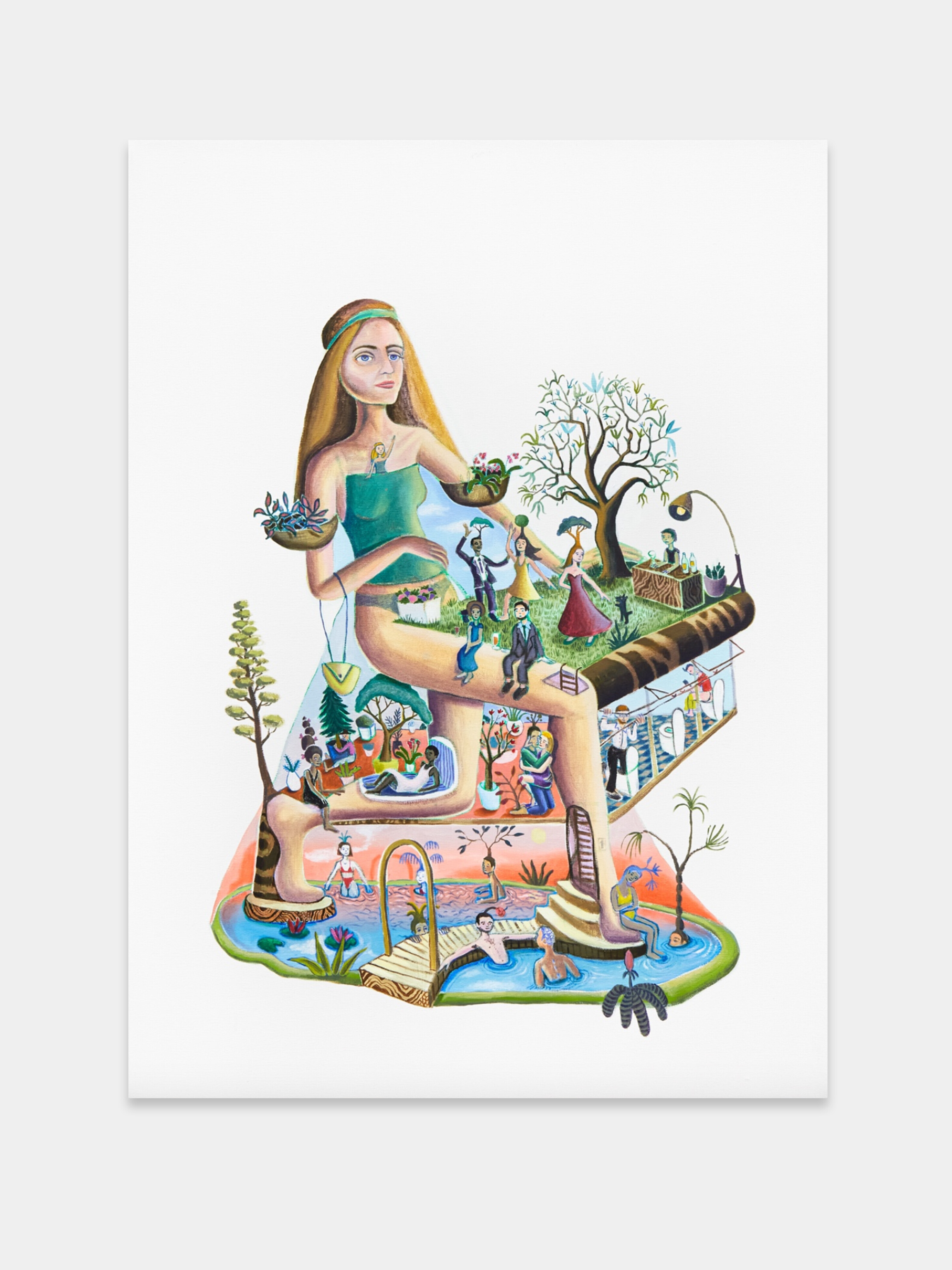Marlene Steyn, The Part Tree Planner, 2023. Oil and acrylic on canvas, 110 x 80 cm. Courtesy of the artist and Astra Art
