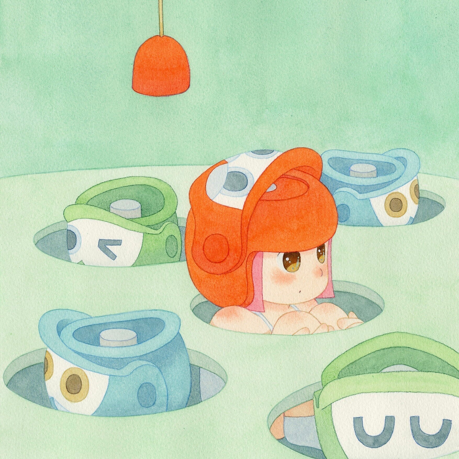 Muki in a Fishing Game Giclee print 32.5 x 32.5 Framed 2025