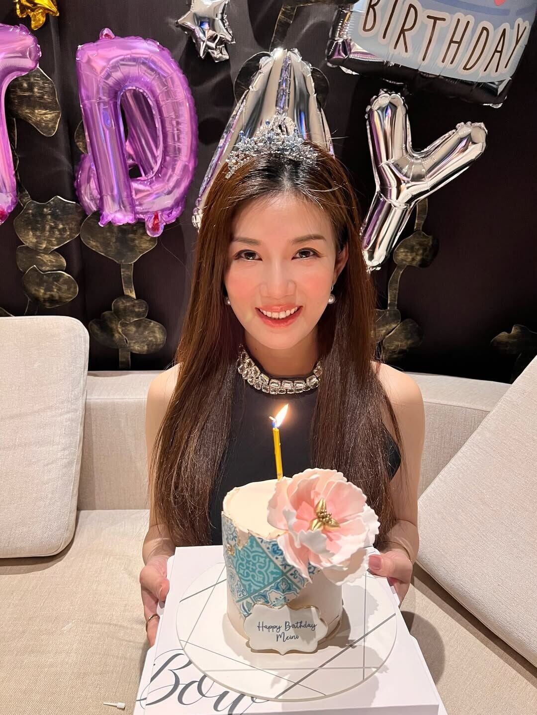 張美妮於社交平台分享慶祝46歲生日照片及影片