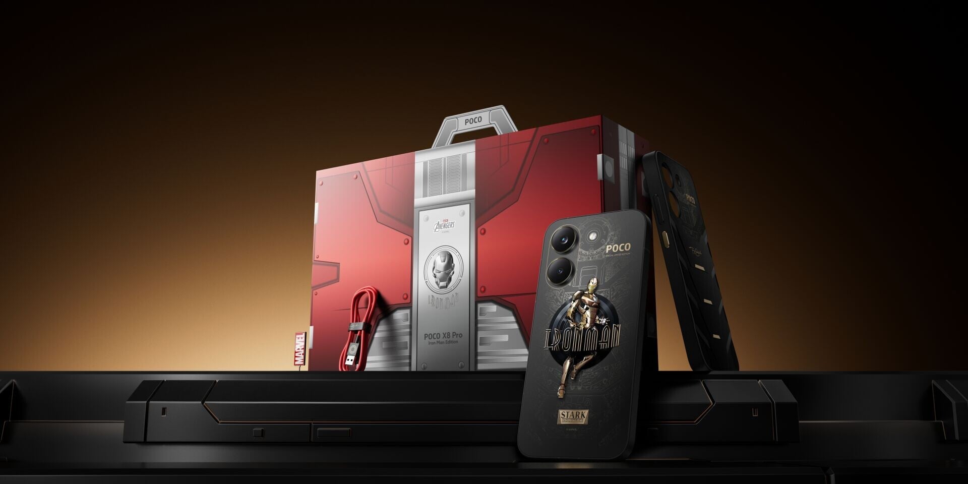 POCO X8 Pro Iron Man限定版帶獨特禮盒包裝。