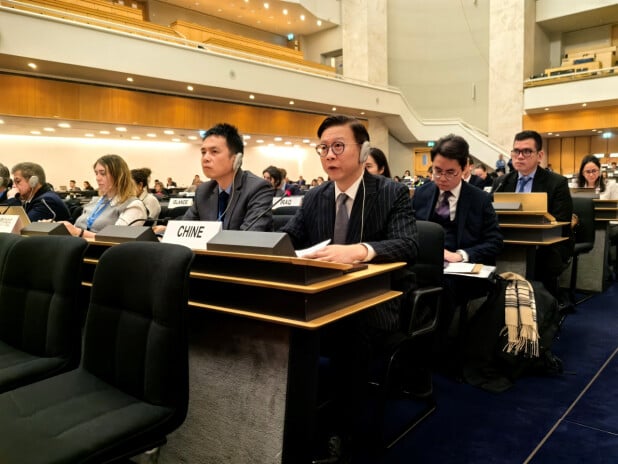 律政司副司長張國鈞在瑞士日內瓦，出席聯合國人權理事會第61屆會議。(政府新聞處)