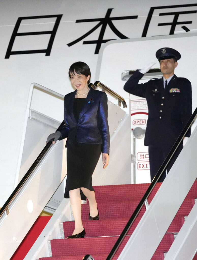 高市早苗飛抵美國。(美聯社)