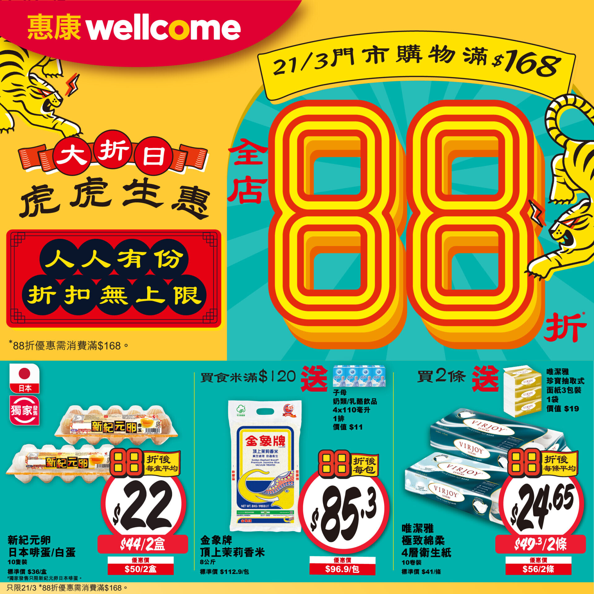 惠康門市一日限定「虎虎生惠」大折日