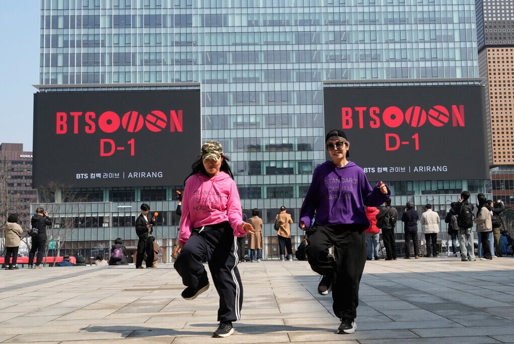 BTS演唱會將在首爾光化門廣場舉行。(美聯社)