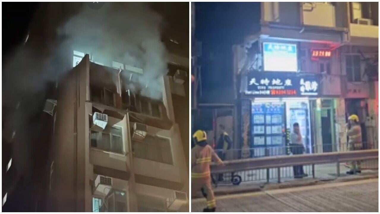 西環唐樓單位起火冒煙，十數人疏散。(FB/西環變幻時)