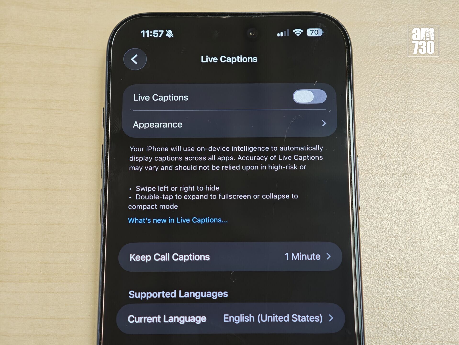 iOS 26.4圖片說明新增台灣中文。
