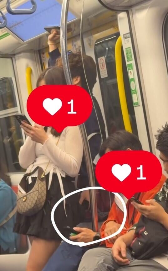 屯馬綫列車日前有女乘客被非禮,受害人事後將拍攝到的過程放上網。(Threads圖片)