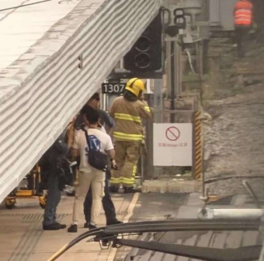 有人疑進入路軌範圍,東鐵綫現時服務受阻。(連登討論區)