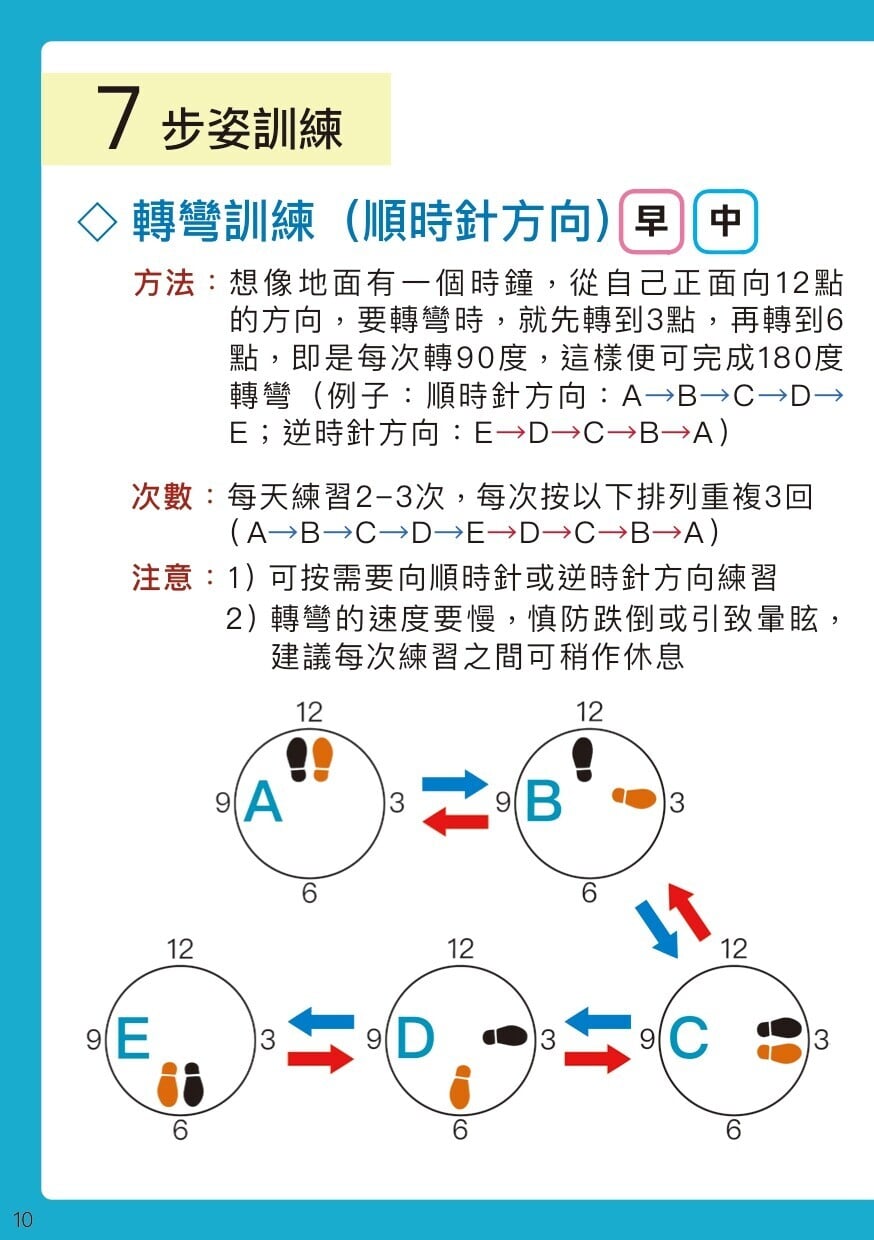 柏金遜病物理治療運動，步姿訓練（衛生署）