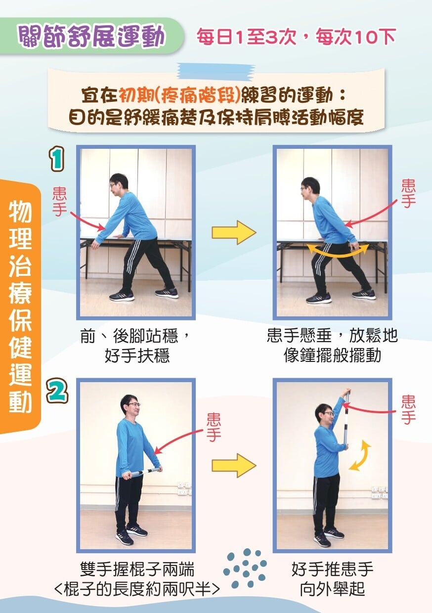 肩周炎護理及物理治療運動,關節舒展運動 (衛生署)