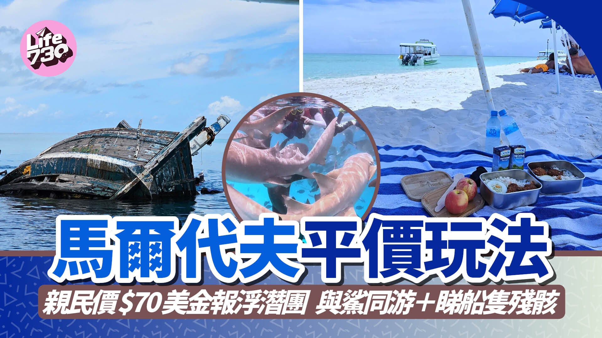 馬爾代夫旅遊｜馬爾代夫平價玩法！居民島Maafushi 親民價$70美金浮潛團 與鯊同游＋睇船隻殘骸