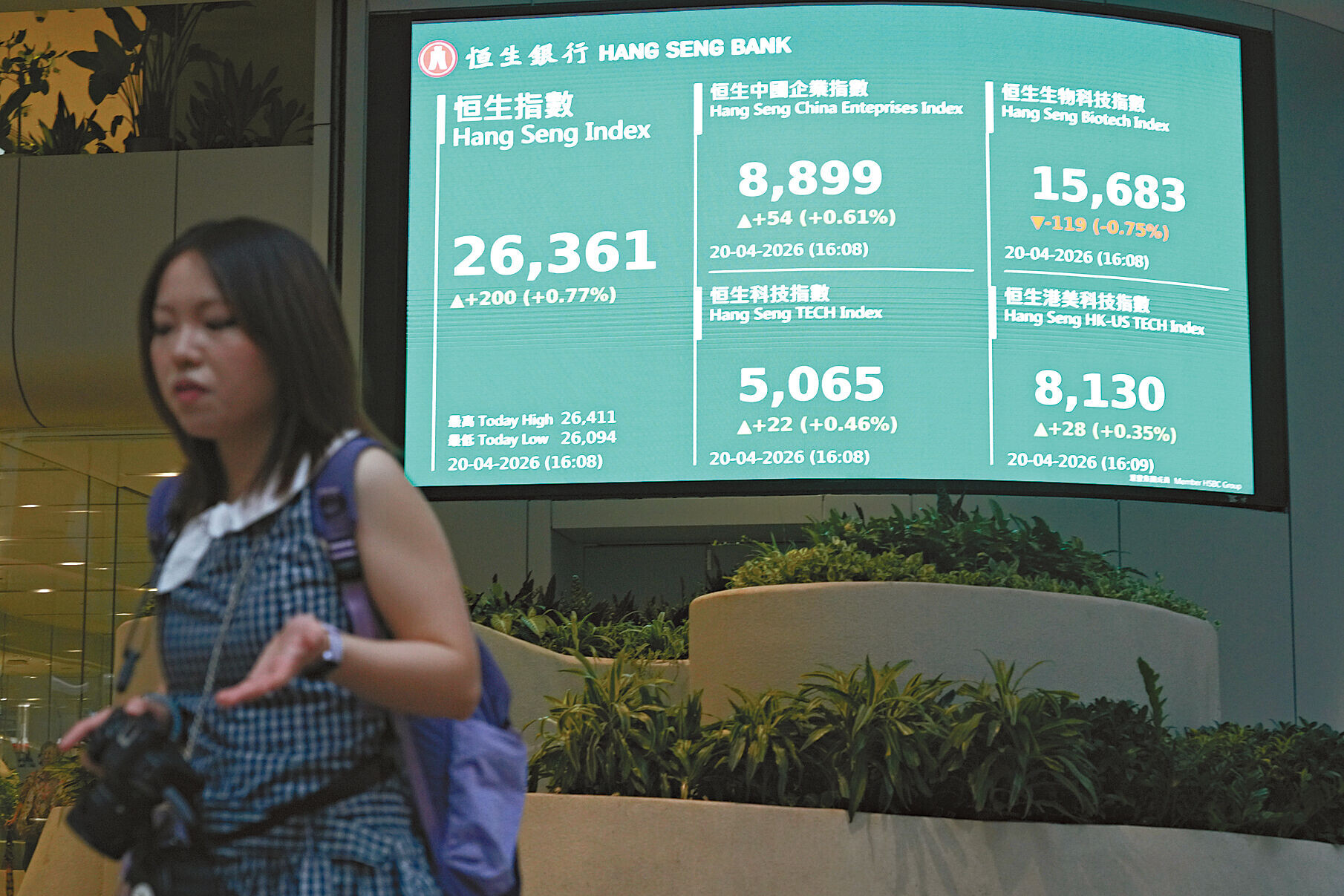 大摩維持恒指年底基本預測27,500點。 (中新社)