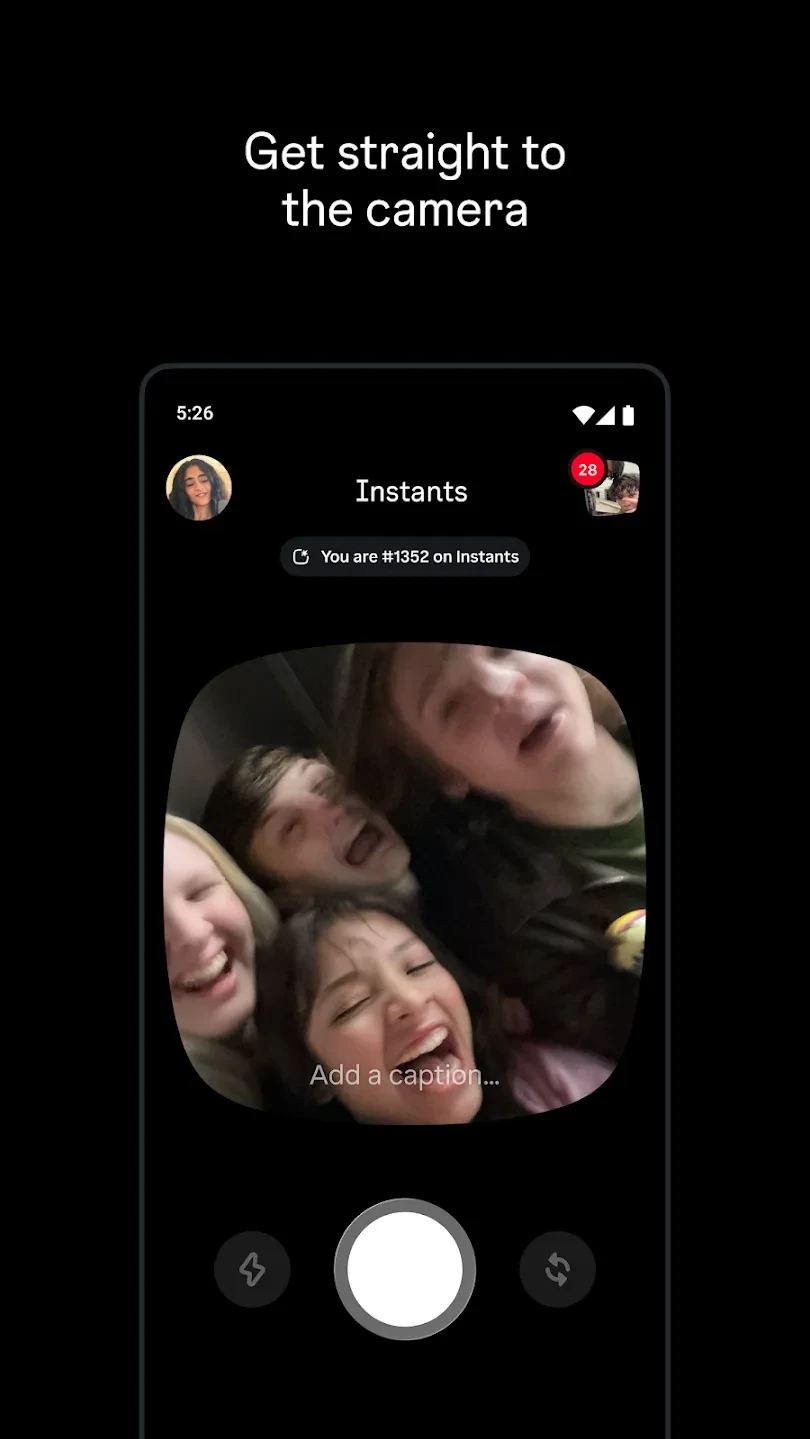 Instagram Instants可以直接打開相機。