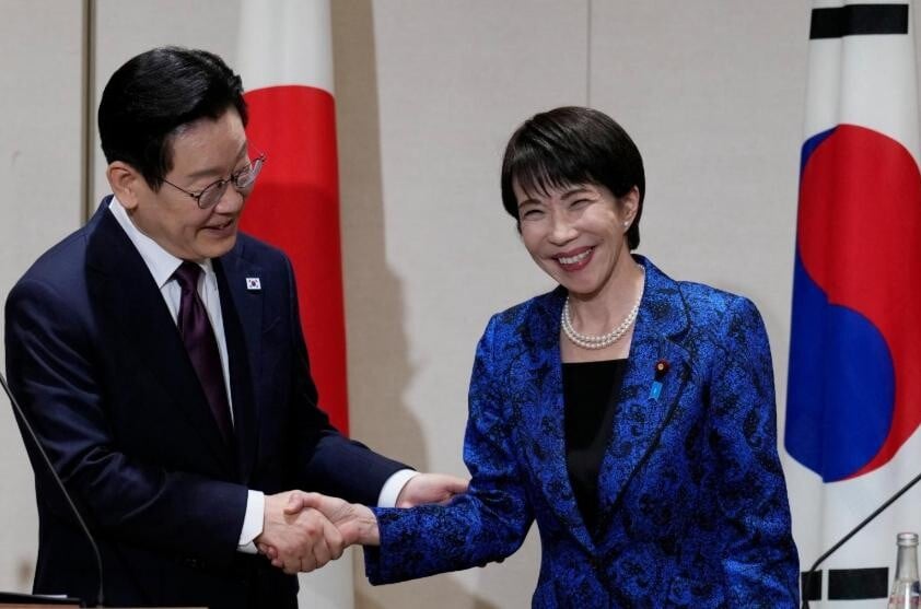 南韓總統李在明(左)與日本首相高市早苗(右)。(圖/路透社)