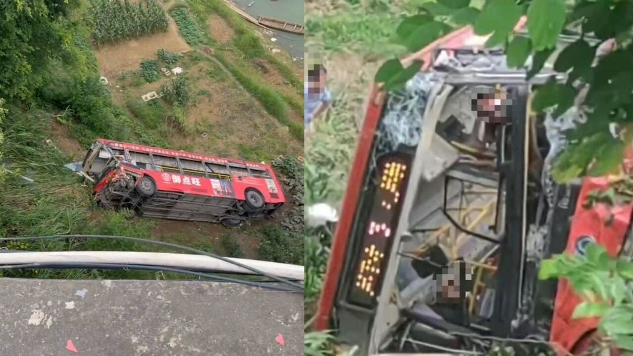 廣西巴士撞汽車後失控墜橋　車上3死5傷