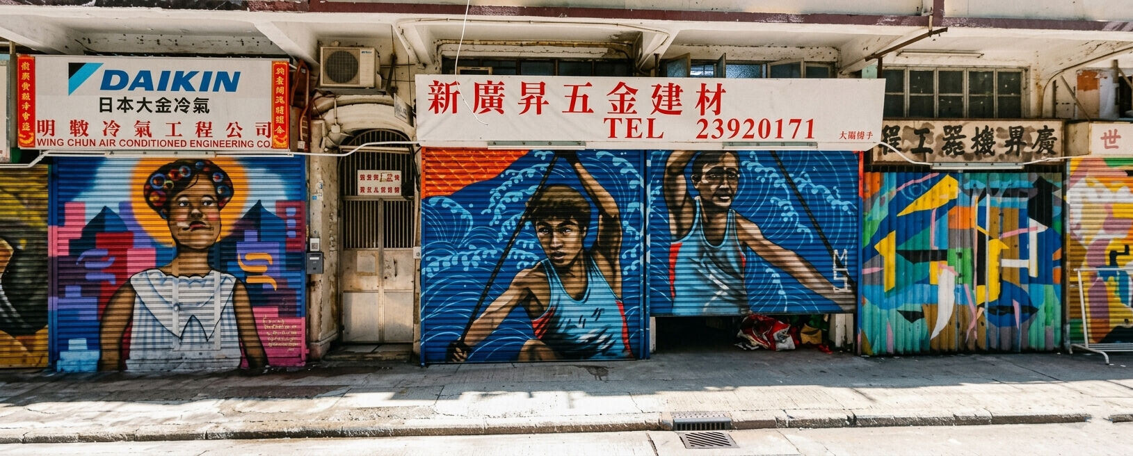 同區聯動!嘉善街港產片主題彩色鐵閘壁畫 與萌寵打卡留念 (2)
