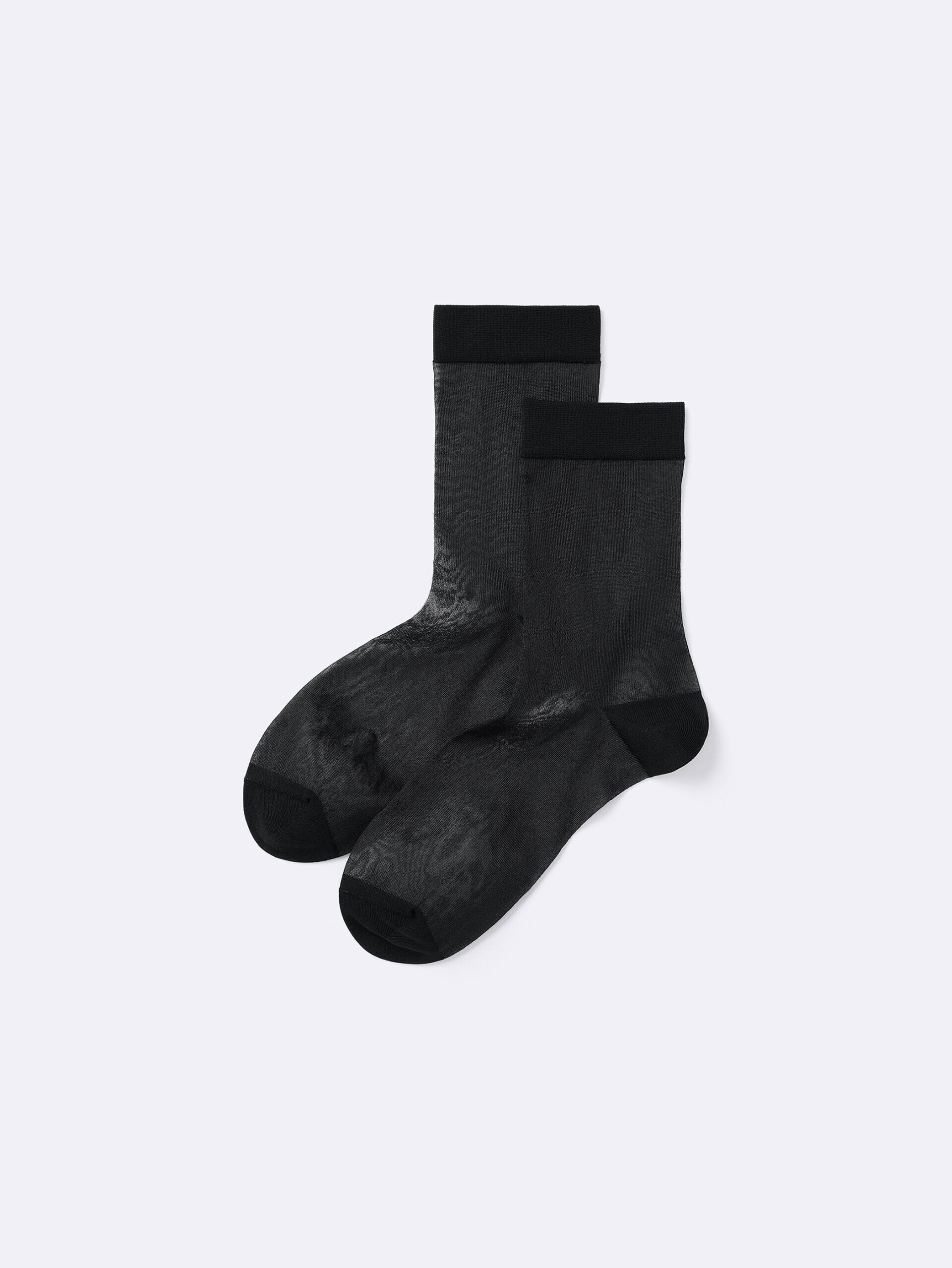 Sheer Crew Socks Black