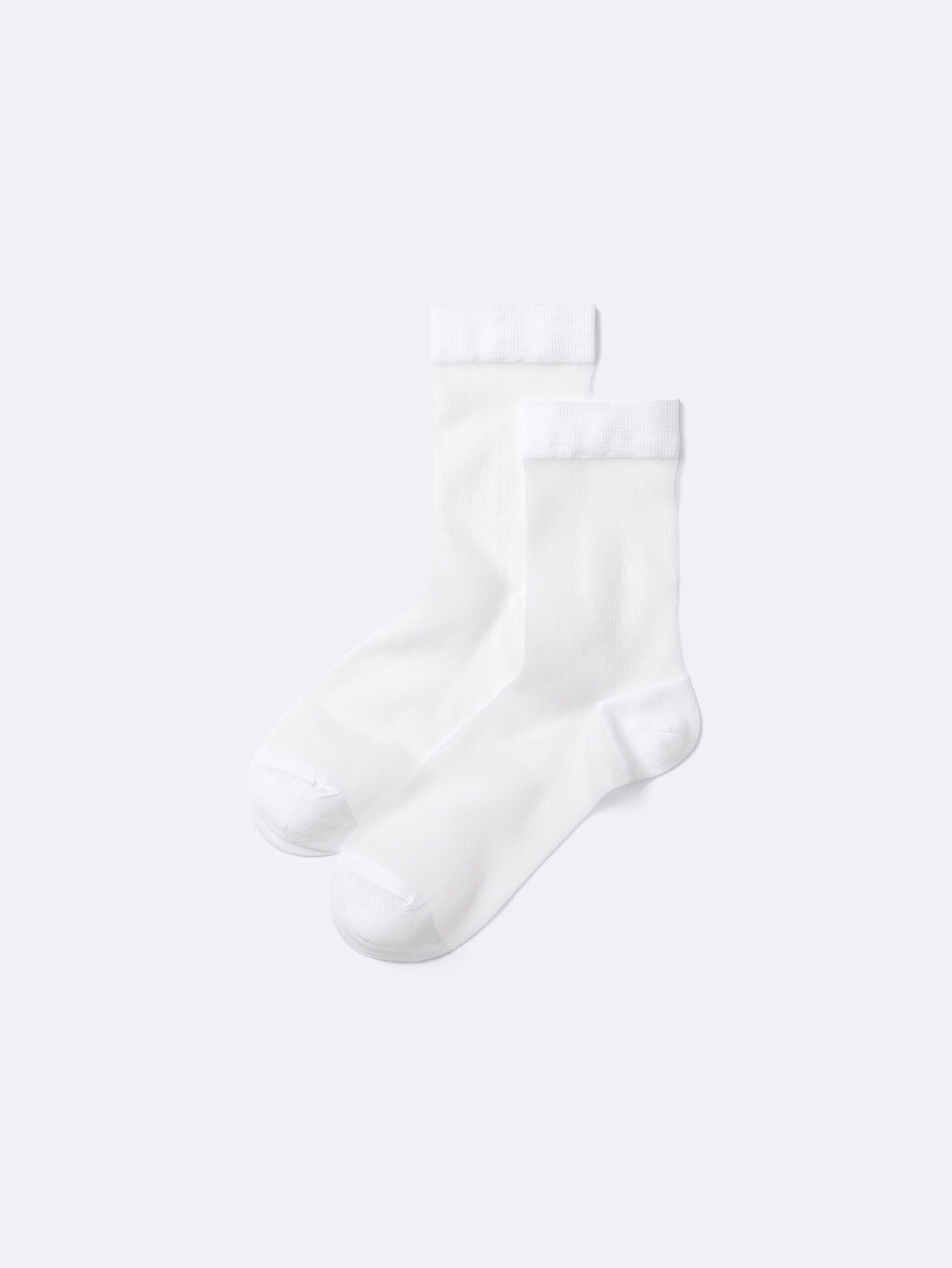 Sheer Crew Socks White
