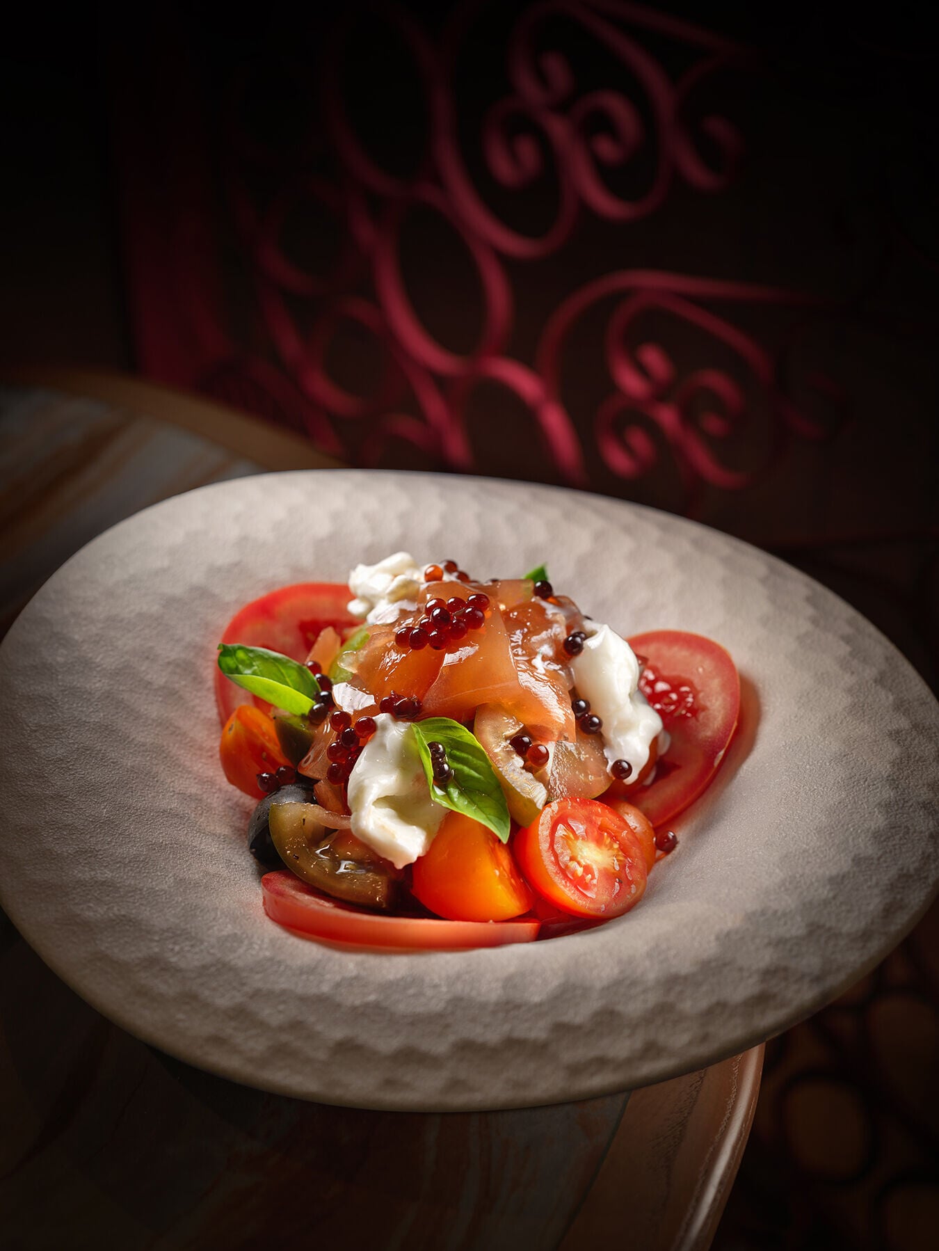 番茄布拉塔芝士西班牙凍湯啫喱 Tomato, Burrata and Gazpacho Jelly