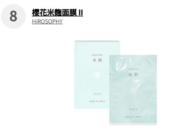 綜合賞 第八位 HiROSOPHY 櫻花米麴面膜 II