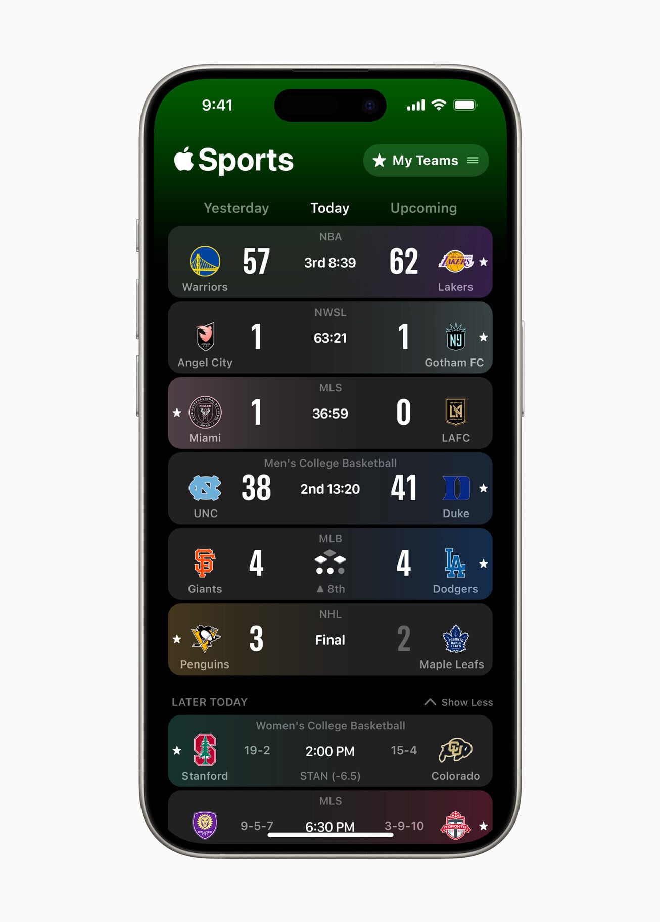 世界盃2026|《Apple Sports》有齊多項賽事與球隊。