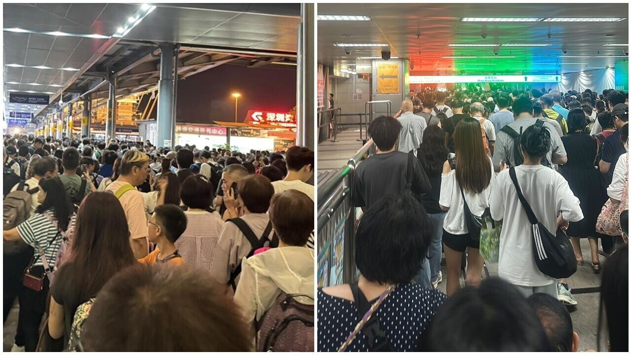 佛誕長假結束回港潮，深圳灣羅湖人山人海。