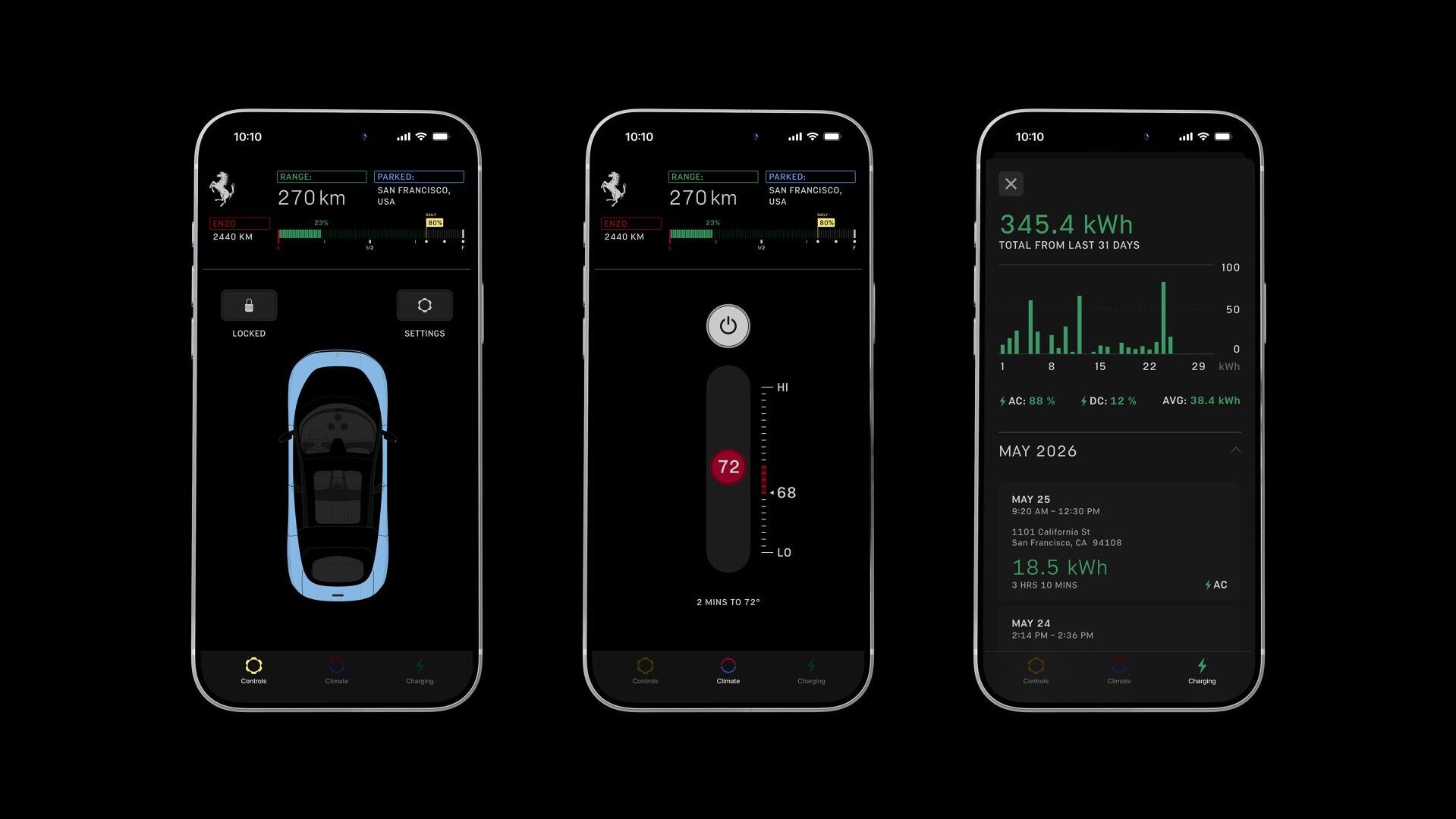 Ferrari Luce可利用手機app進行操控及監測。