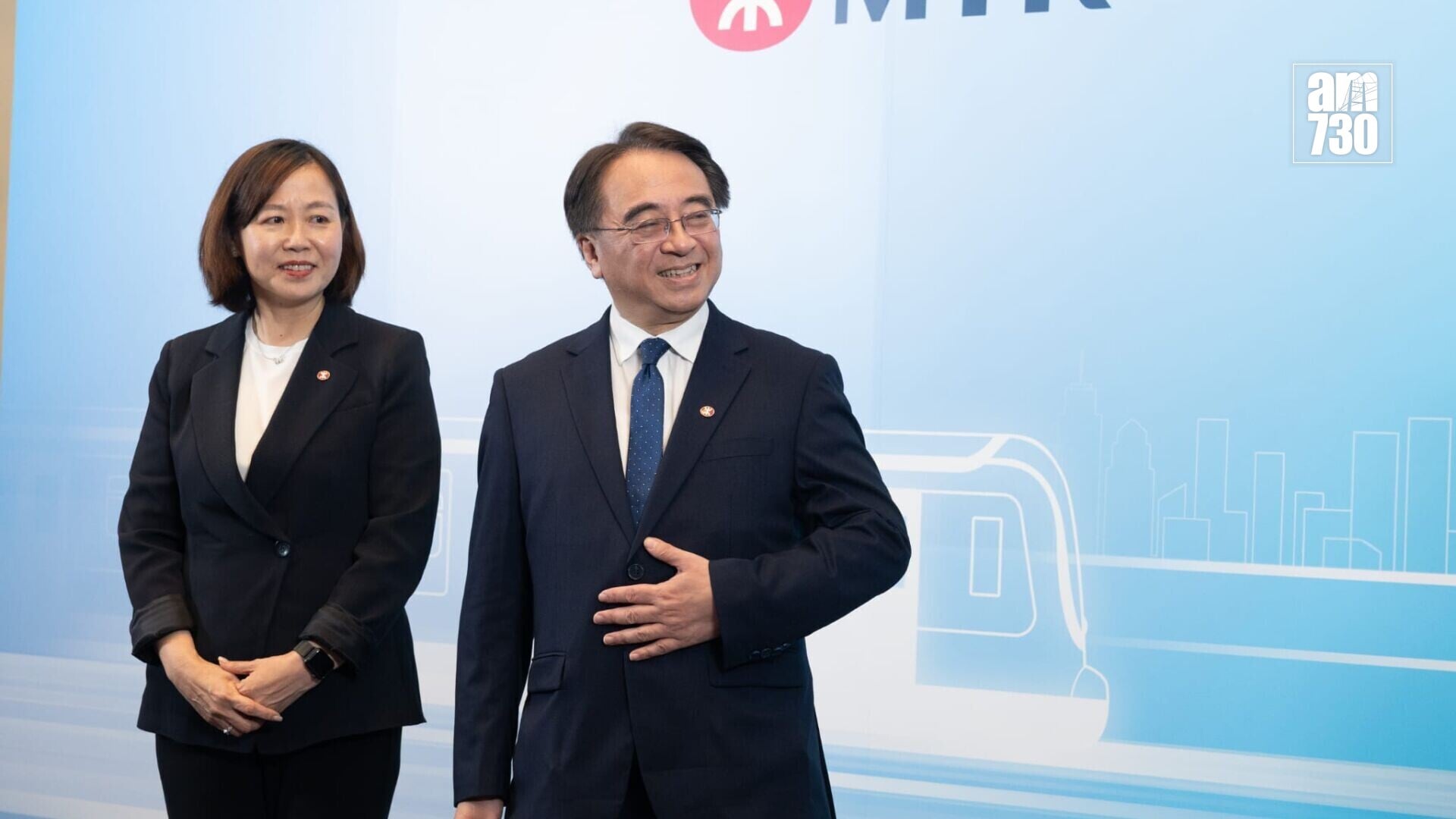 港鐵主席金澤培表示，新鐵路工程進展良好，預料古洞站明年竣工。(蘇文傑攝)