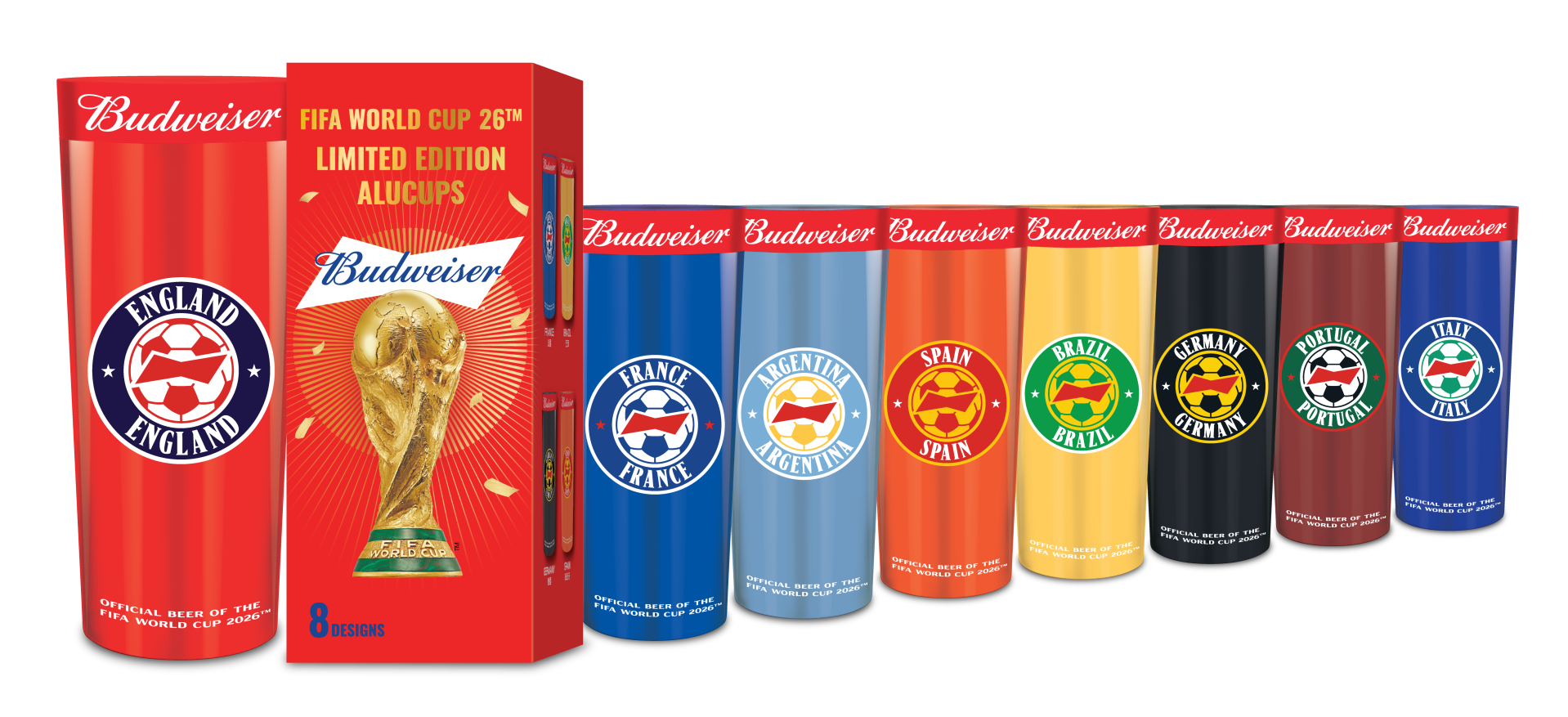 Budweiser FIFA World Cup 26™ Classic Nations Aluminum Cup Blind Box