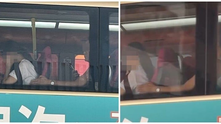 社交平台流傳片段，旺角九巴上層一名男乘客疑伸「鹹豬手」，摸胸非禮前座女學生。(Threads)