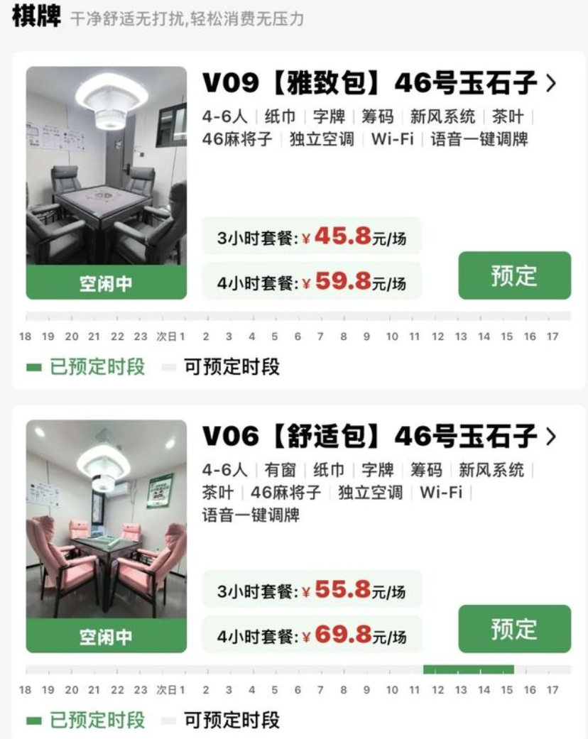 內地24小時無人自助棋牌室(活動室)品牌「四個朋友」近年在內地急速擴張,只需在網上訂房後掃碼開門,便可進入在自動麻雀枱打牌,全程不需與任何職員接觸,4年之間,在全國300多個城市開了1.4萬間店,擴張速度快過蜜雪冰城。(網上圖片)