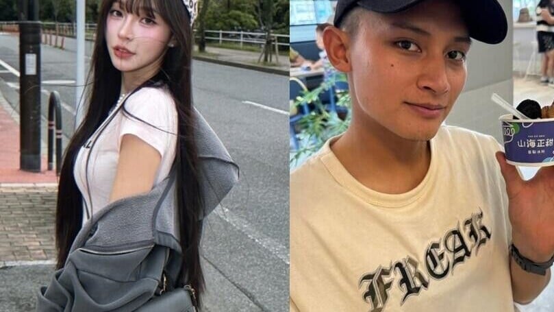 林襄（左）日前被目擊和樂天桃猿球員馬傑森（右）在板橋街頭牽手約會。
