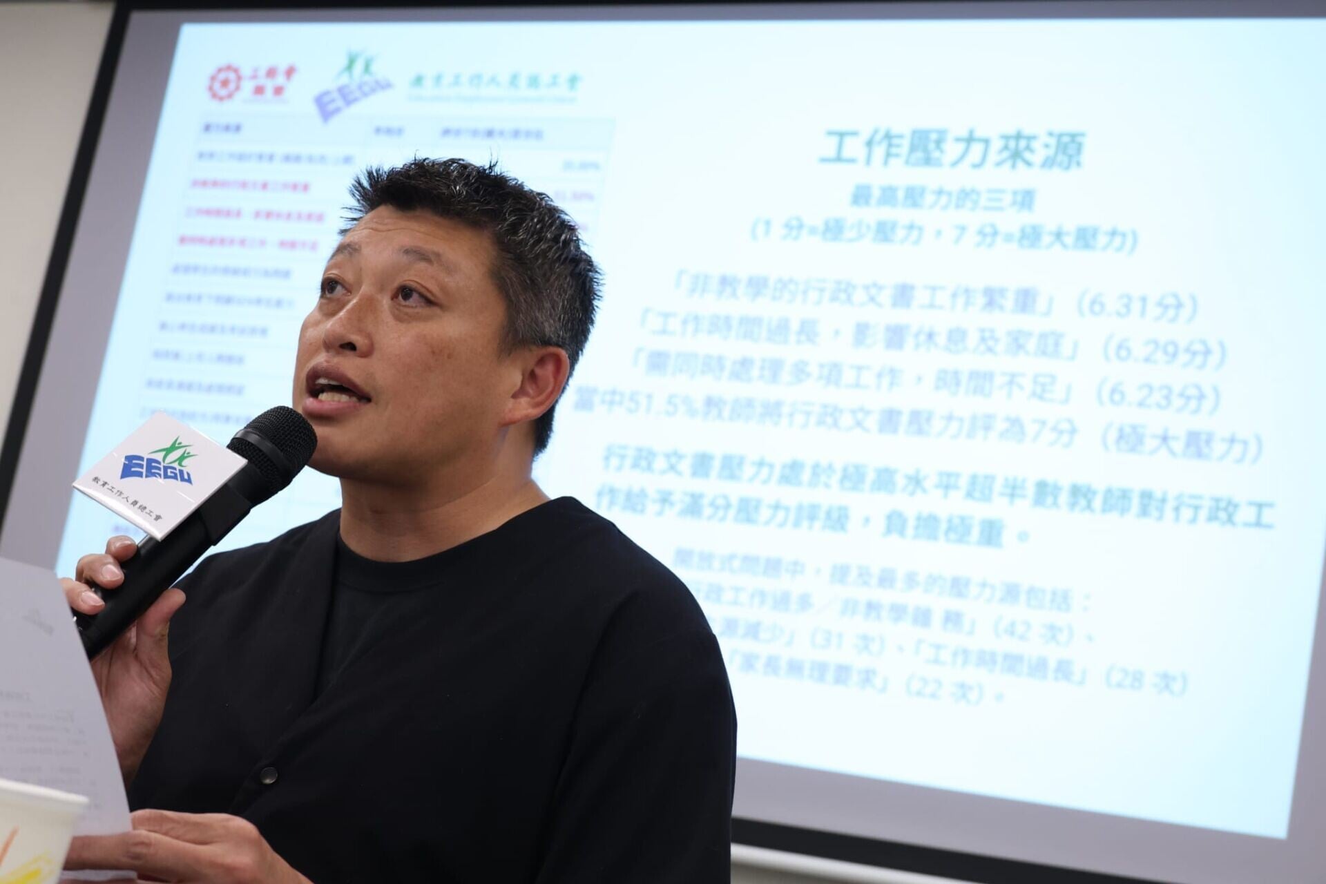 教育工作人員總工會副會長梁國成。(鍾式明攝)