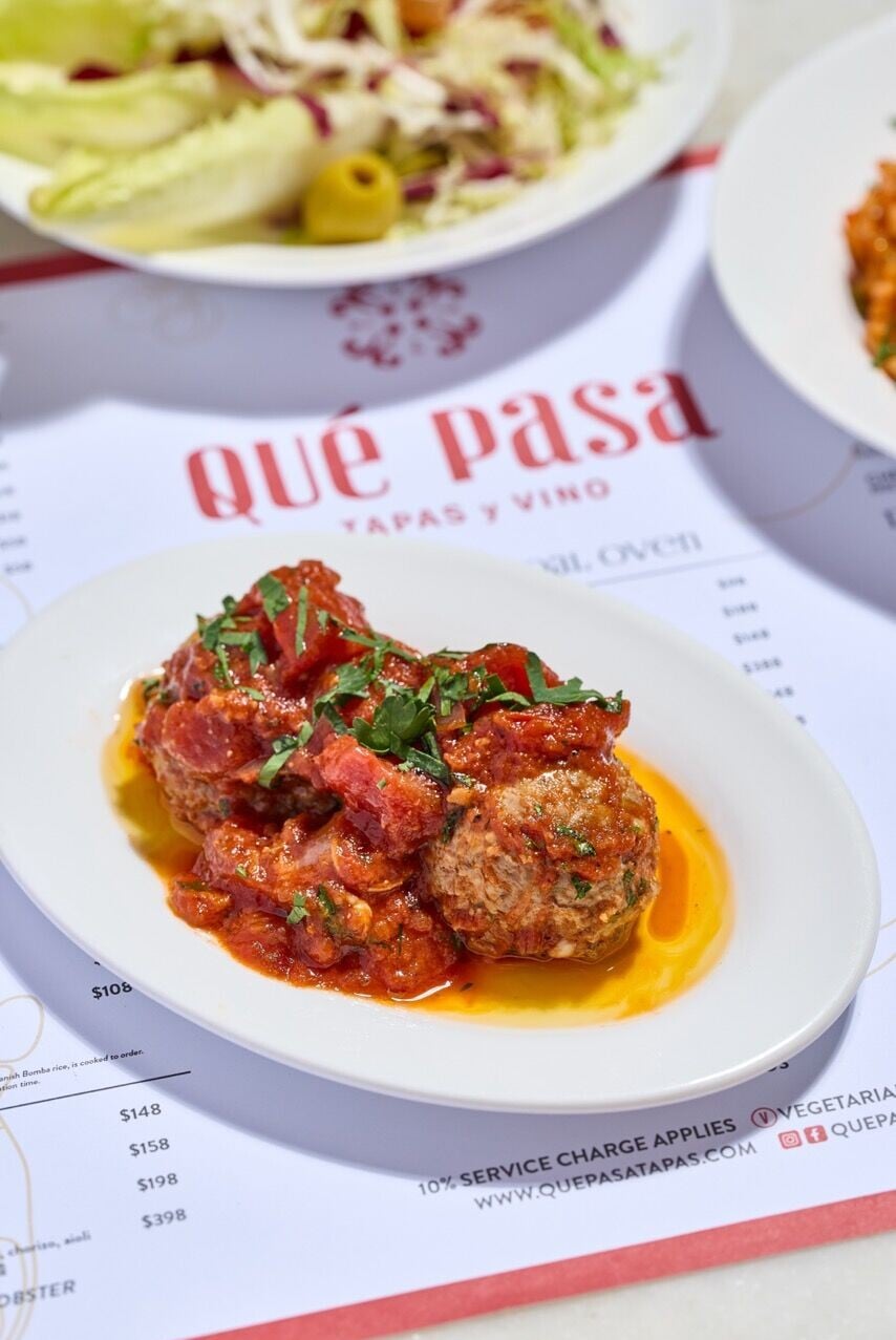 Que Pasa All You Can Eat Tapas Tuesdays 3.0 Spanish Meatballs with tomato sauce 2 Large