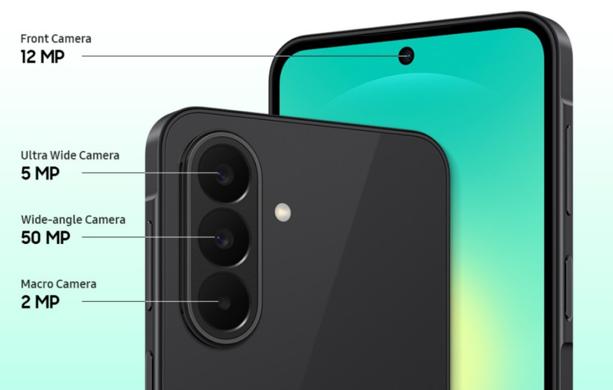 Samsung Galaxy A27 主鏡頭維持在實用的 5000 萬像並支援 OIS 光學防震,同時配備 200 萬像微距鏡頭