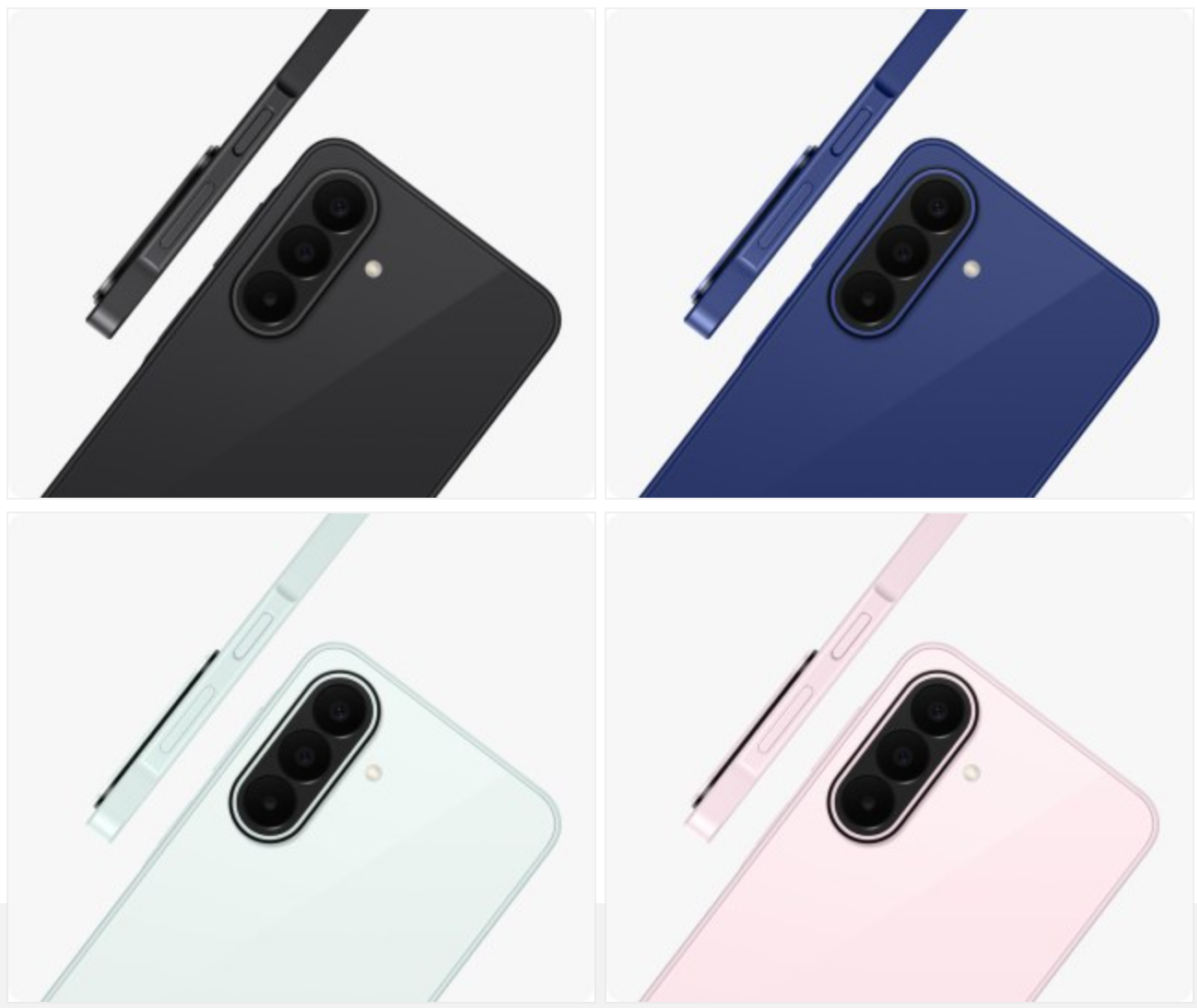 Samsung Galaxy A27 顏色,提供了黑、藍、淺綠及粉紅四種配色選擇