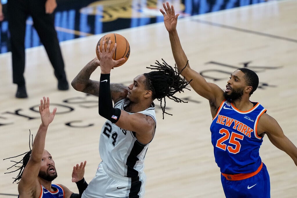 NBA總決賽第5場,紐約人反勝馬刺捧盃。(AP)