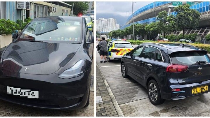 東九龍總區警員喬裝乘客成功截獲兩輛懷疑涉及非法載客取酬的私家車(警方圖片)
