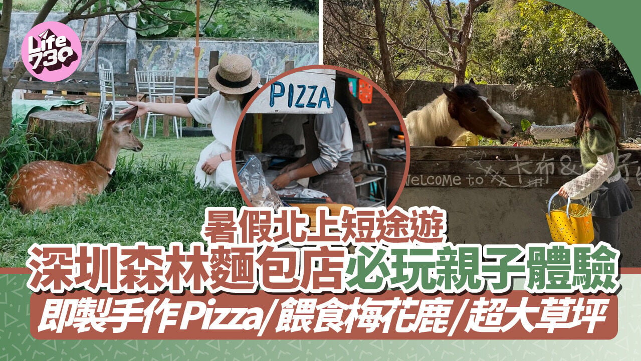 暑假北上短途遊｜深圳必玩親子體驗 森林麵包店即製手作Pizza＋近距離接觸梅花鹿＋超大草坪