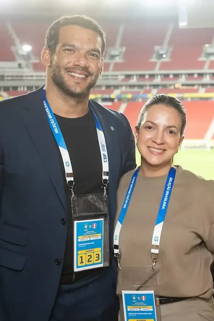 巴西足協(CBF)主席Samir Xaud與妻子Natalia Lopes